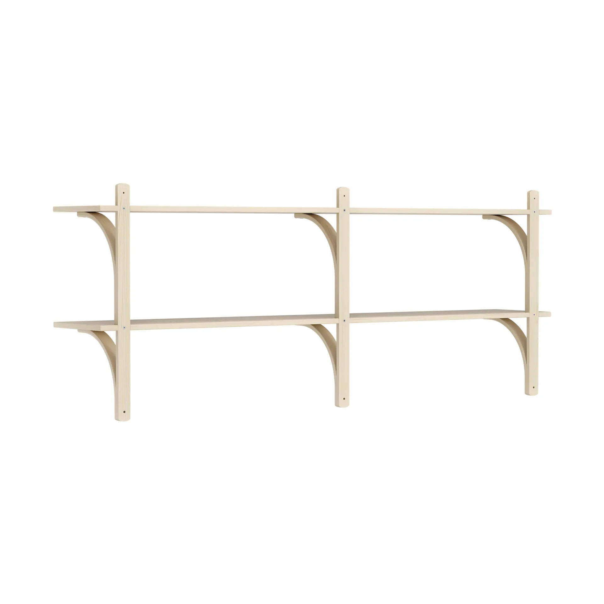 Levi shelf, Lacquered ash-brass, 2 shelves, 180 cm Swedese