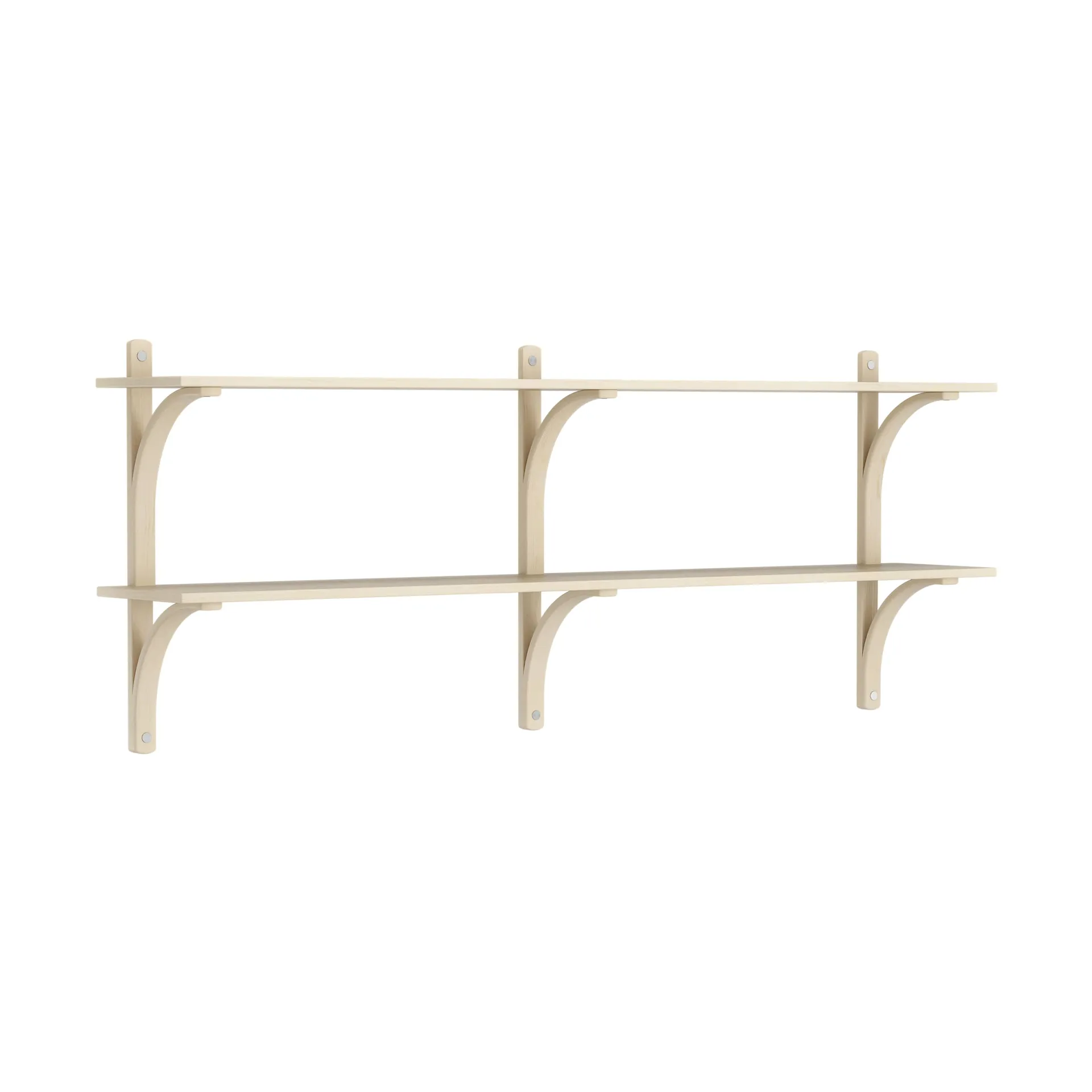 Levi shelf, Lacquered ash-stainless steel, 2 shelves, 180 cm Swedese