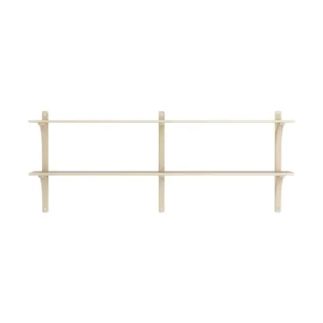 Levi shelf - Lacquered ash-stainless steel, 2 shelves, 180 cm - Swedese