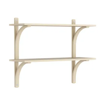 Levi shelf - Lacquered ash-stainless steel, 2 shelves, 90 cm - Swedese