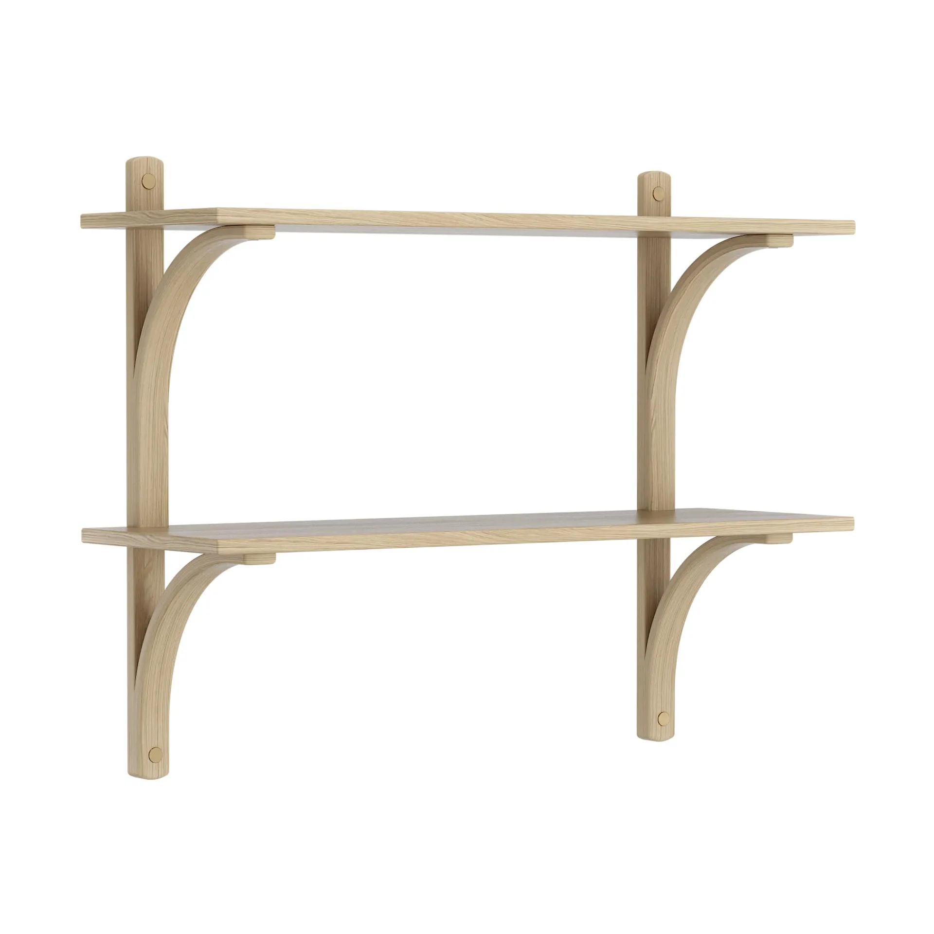 Levi shelf, Lacquered oak-brass, 2 shelves, 90 cm Swedese