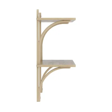 Levi shelf - Lacquered oak-stainless steel, 2 shelves, 90 cm - Swedese