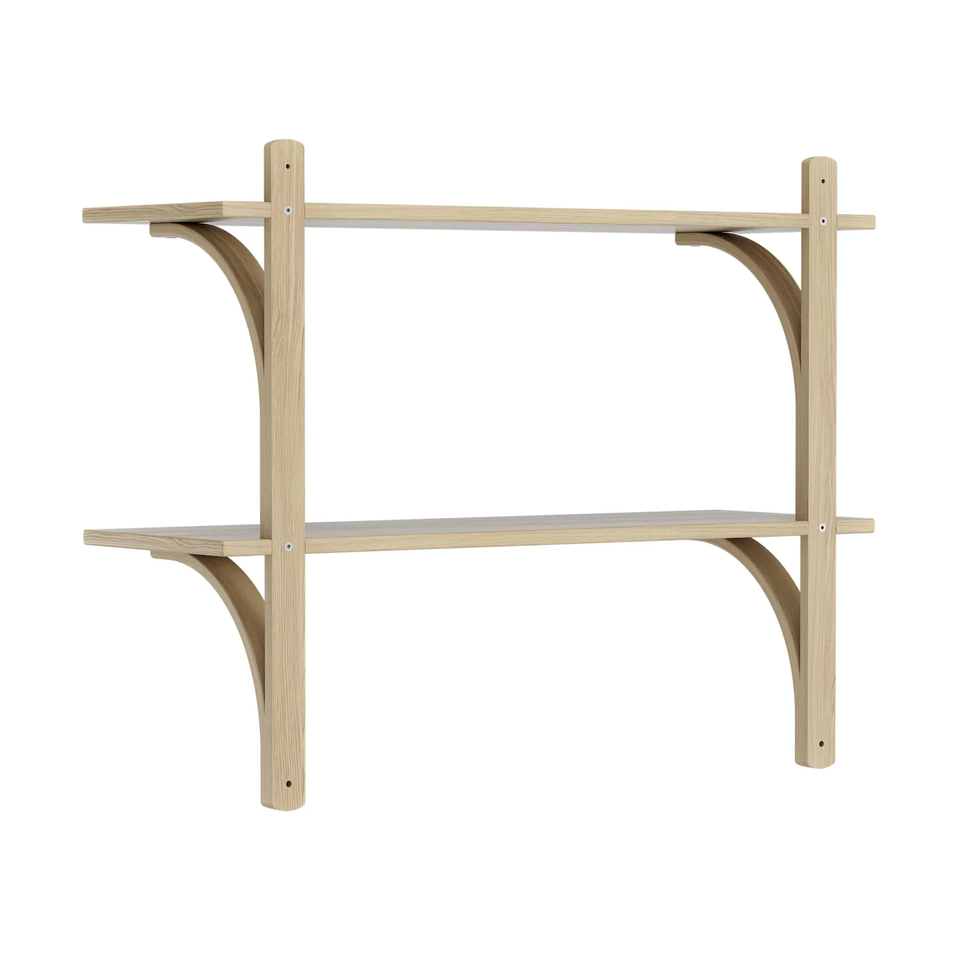 Levi shelf, Lacquered oak-stainless steel, 2 shelves, 90 cm Swedese