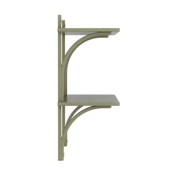 Levi shelf - Moss green, brass, 2 shelves, 90 cm - Swedese
