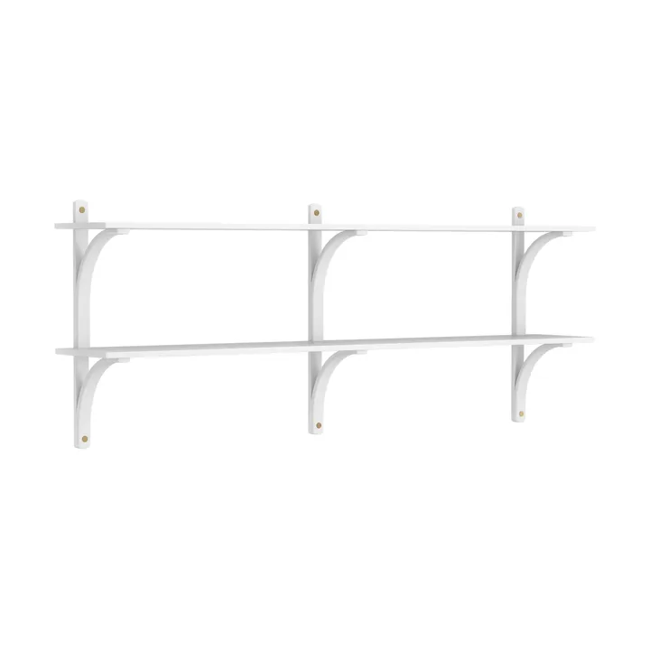 Levi shelf - White ash-brass, 2 shelves, 180 cm - Swedese