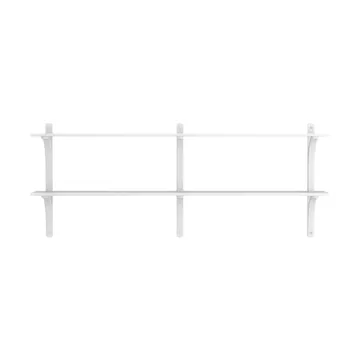 Levi shelf - White ash-stainless steel, 2 shelves, 180 cm - Swedese