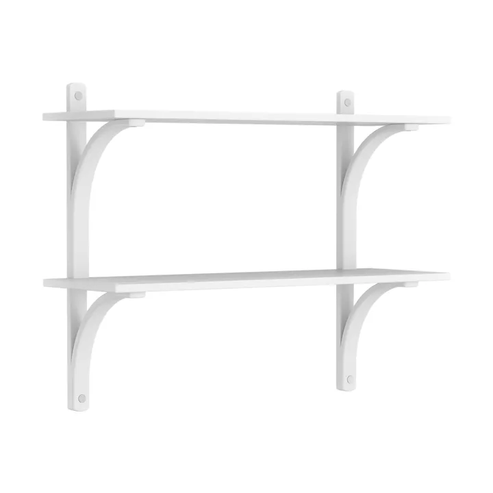Levi shelf - White ash-stainless steel, 2 shelves, 90 cm - Swedese