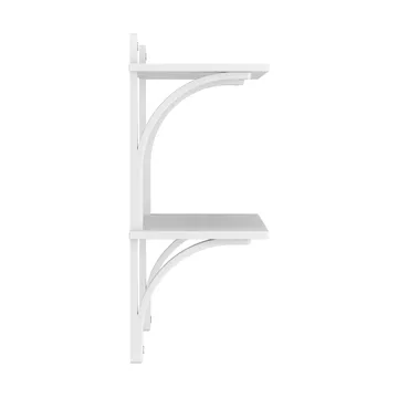 Levi shelf - White ash-stainless steel, 2 shelves, 90 cm - Swedese