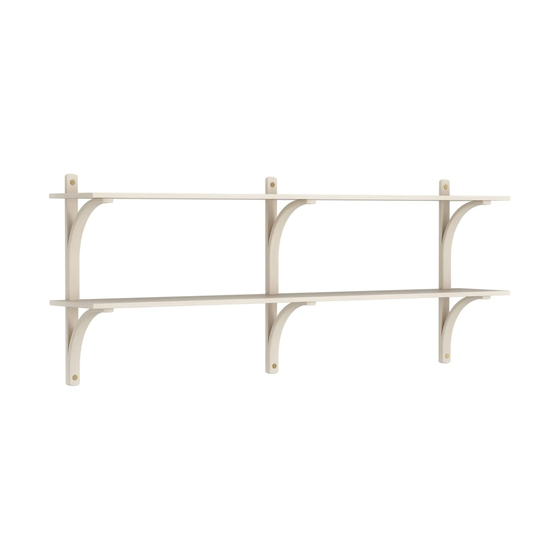 Levi shelf, White-pigmented ash-brass, 2 shelves, 180 cm Swedese