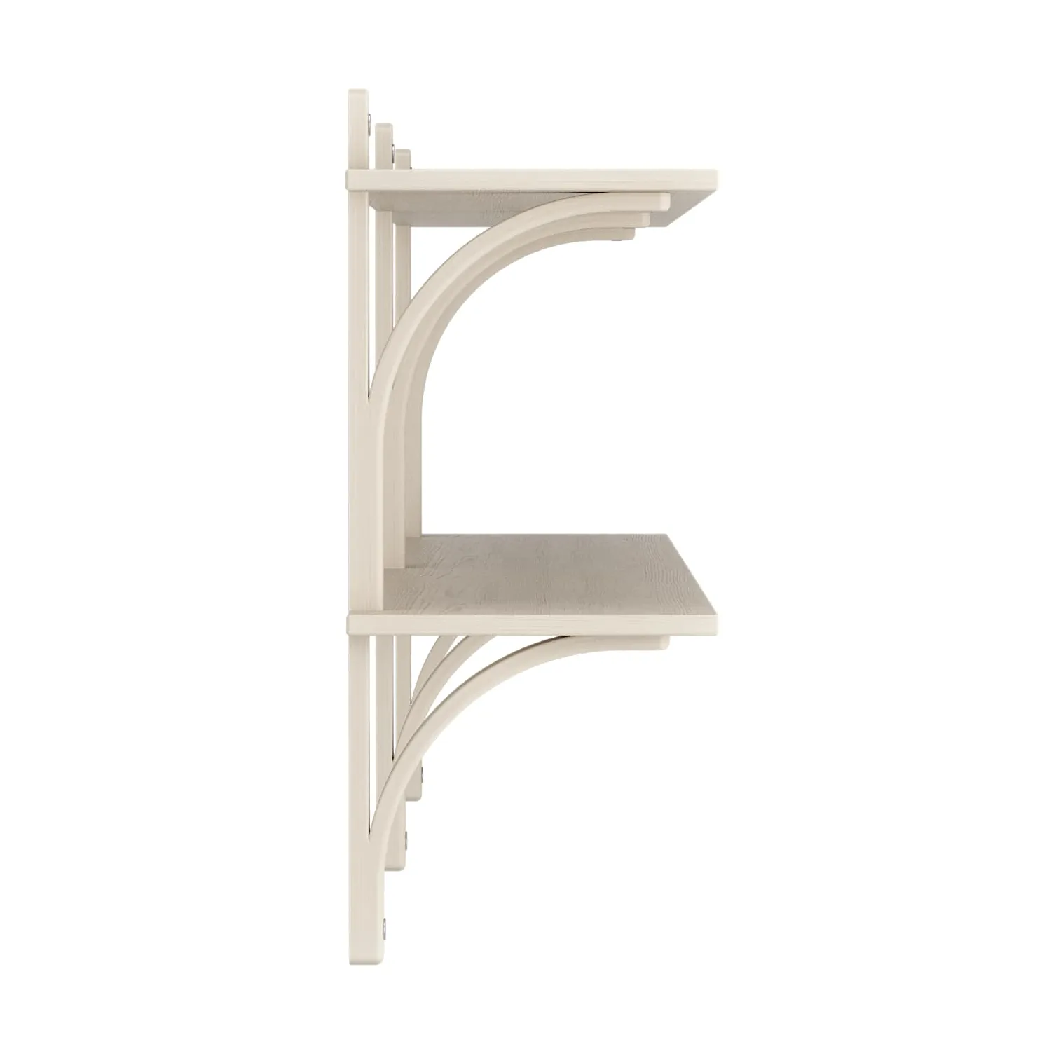 Levi shelf, White-pigmented ash-stainless steel, 2 shelves, 180 cm Swedese
