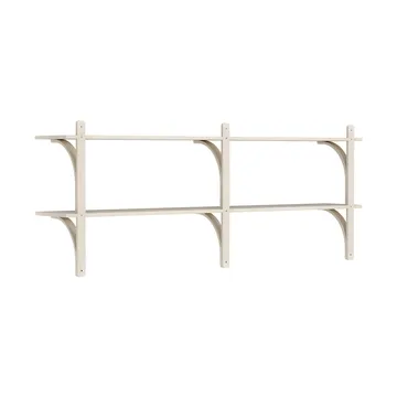 Levi shelf - White-pigmented ash-stainless steel, 2 shelves, 180 cm - Swedese