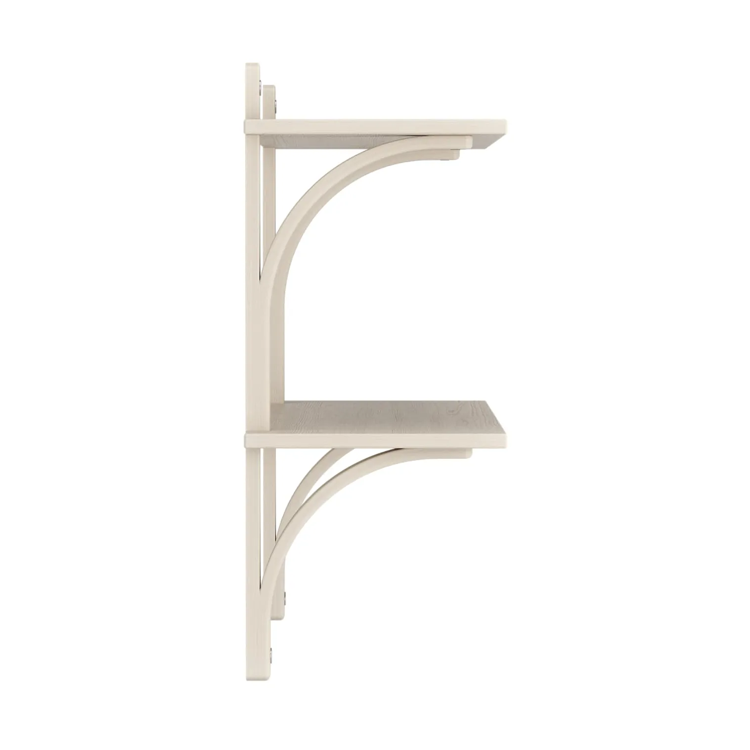 Levi shelf, White-pigmented ash-stainless steel, 2 shelves, 90 cm Swedese