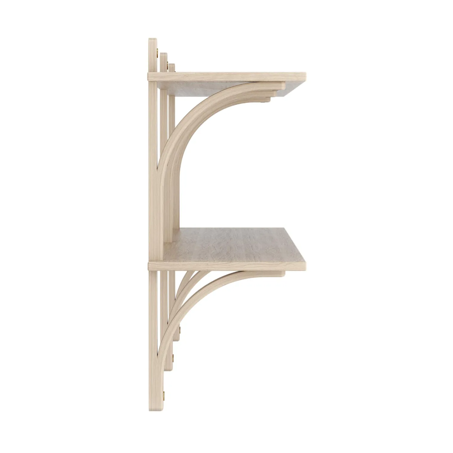Levi shelf, White-pigmented oak-brass, 2 shelves, 180 cm Swedese
