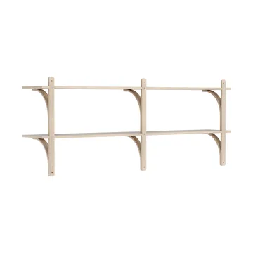 Levi shelf - White-pigmented oak-brass, 2 shelves, 180 cm - Swedese