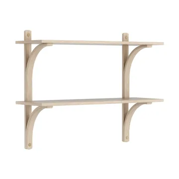 Levi shelf - White-pigmented oak-brass, 2 shelves, 90 cm - Swedese