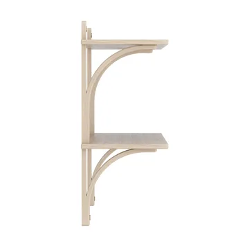 Levi shelf - White-pigmented oak-brass, 2 shelves, 90 cm - Swedese