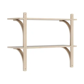 Levi shelf - White-pigmented oak-brass, 2 shelves, 90 cm - Swedese