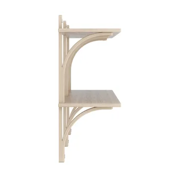Levi shelf - White-pigmented oak-stainless steel, 2 shelves, 180 cm - Swedese