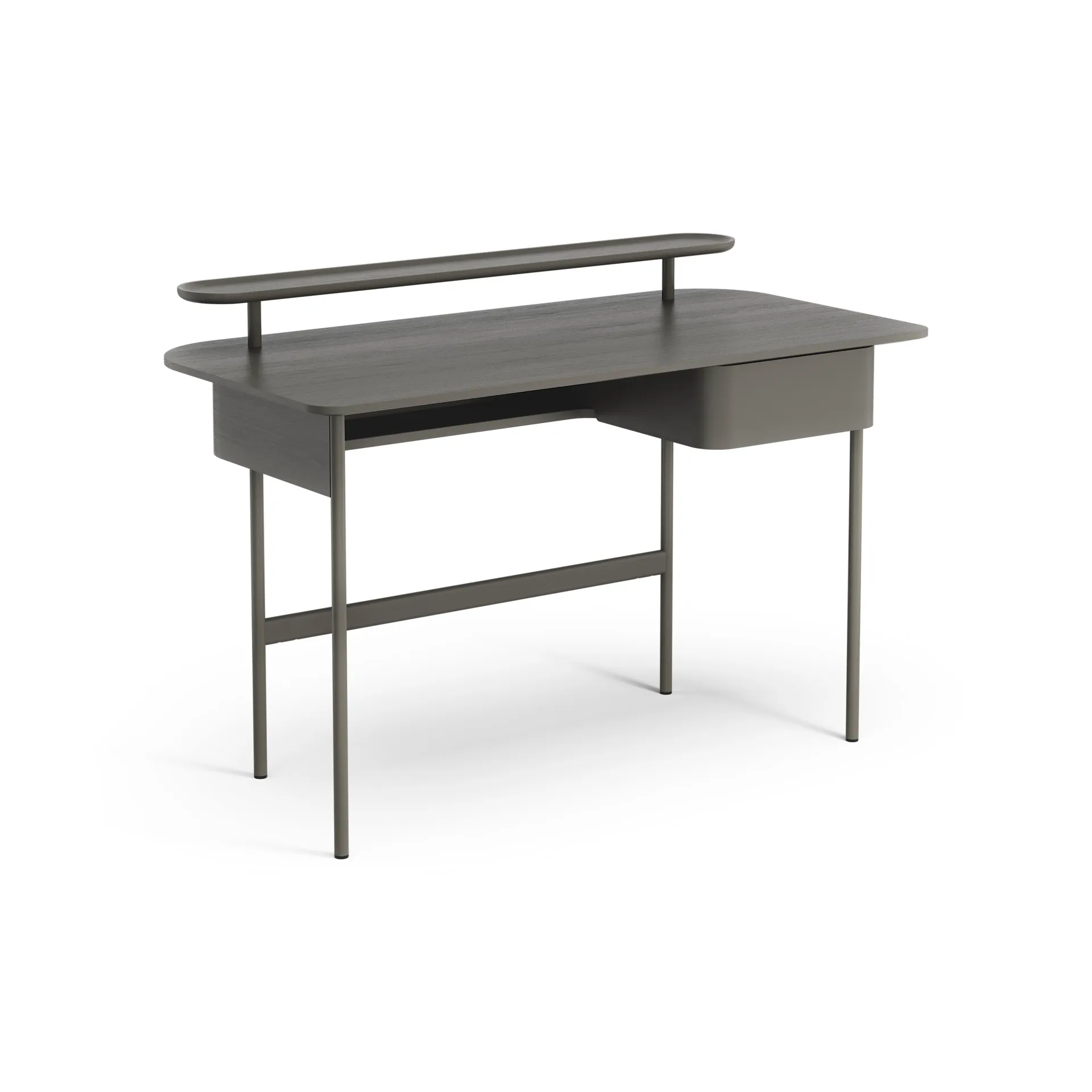 Luna desk with drawer and shelf, Oak orkan grey Swedese
