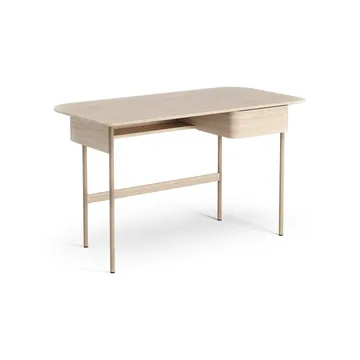 Luna desk with drawer - Oak white-pigmented - Swedese
