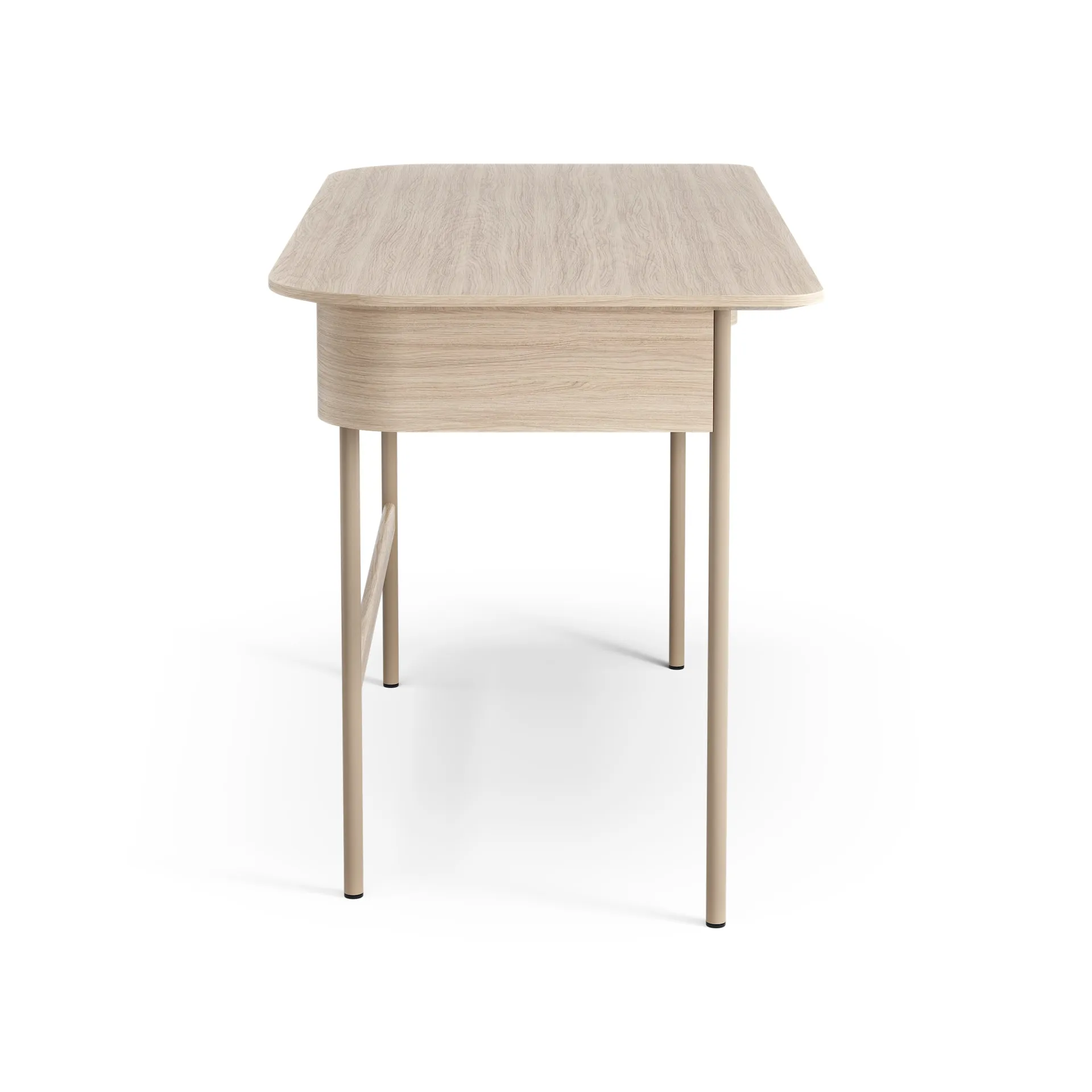 Luna desk with drawer, Oak white-pigmented Swedese