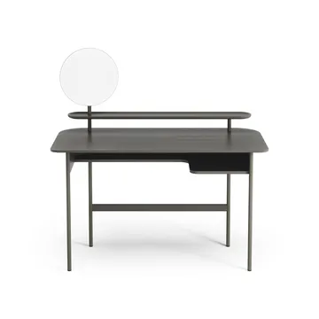 Luna desk with shelf and mirror - Oak orkan grey - Swedese