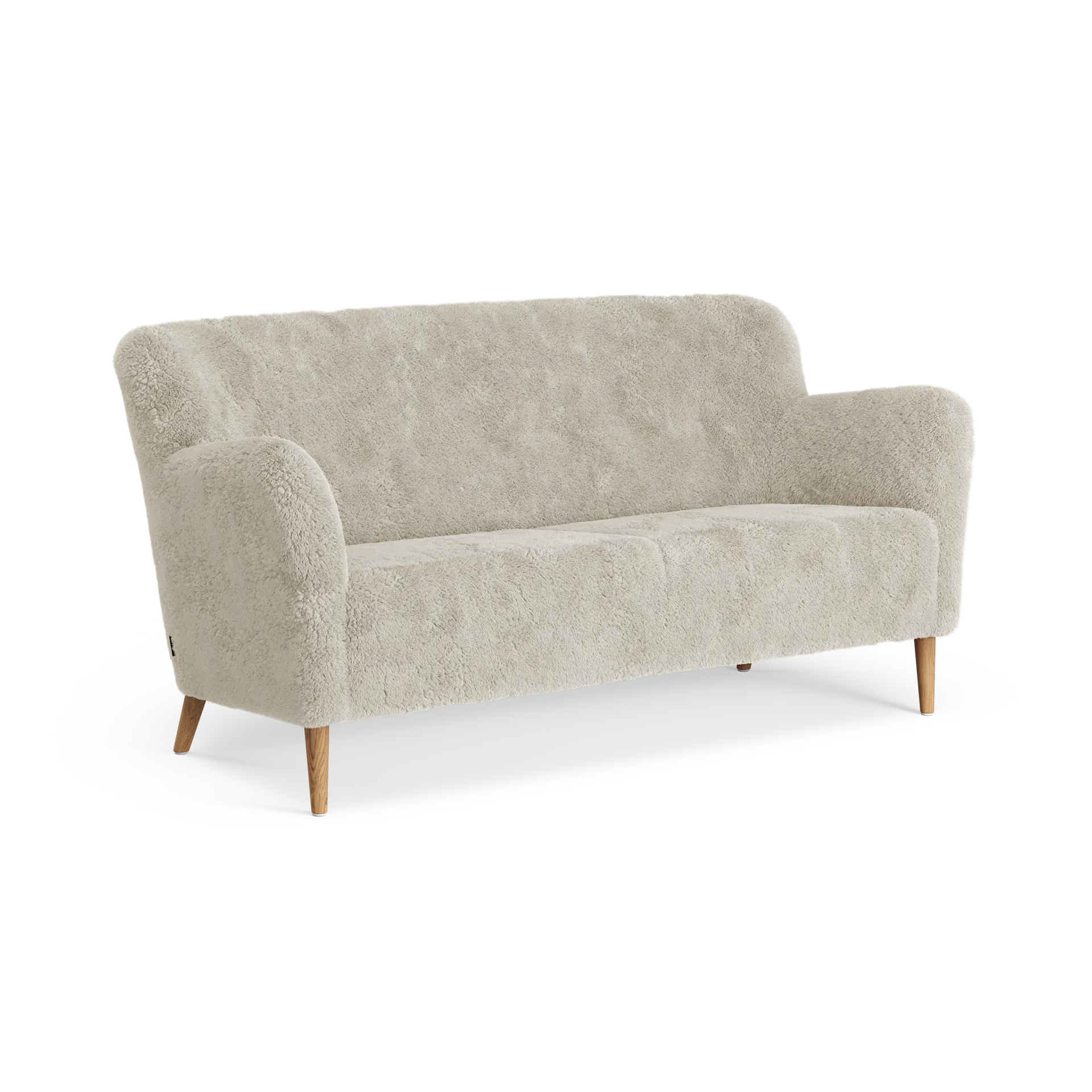 Nova 2-seater sofa sheepskin, Moonlight-oiled oak Swedese