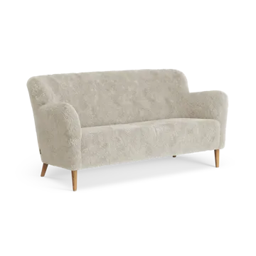 Nova 2-seater sofa sheepskin - Moonlight-oiled oak - Swedese
