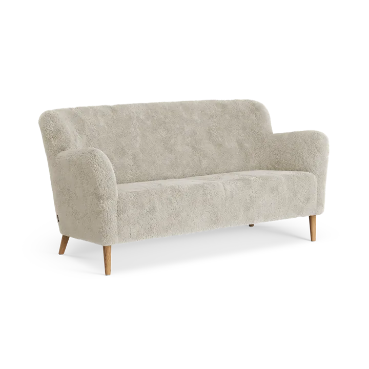 Nova 2-seater sofa sheepskin - Moonlight-oiled oak - Swedese