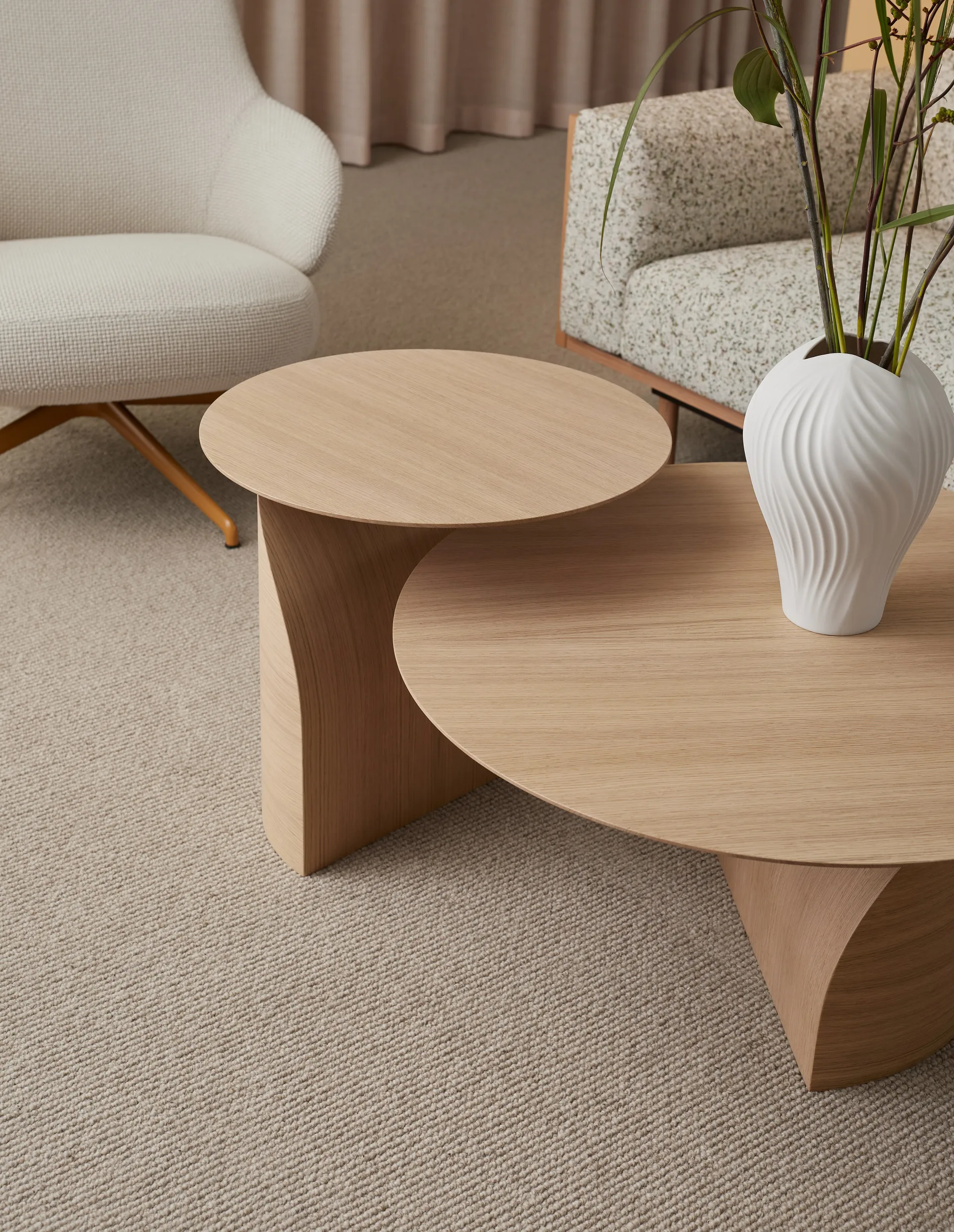 Savoa table H50 cm, Oak laquered Swedese
