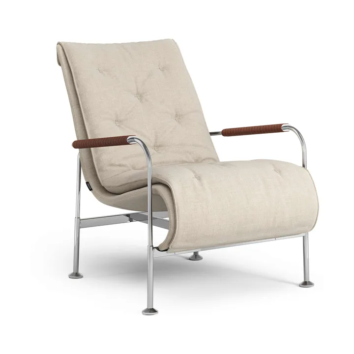 Serpentine armchair - Fabric Romo Linara Rye-chrome-tärnsjö Cognac - Swedese