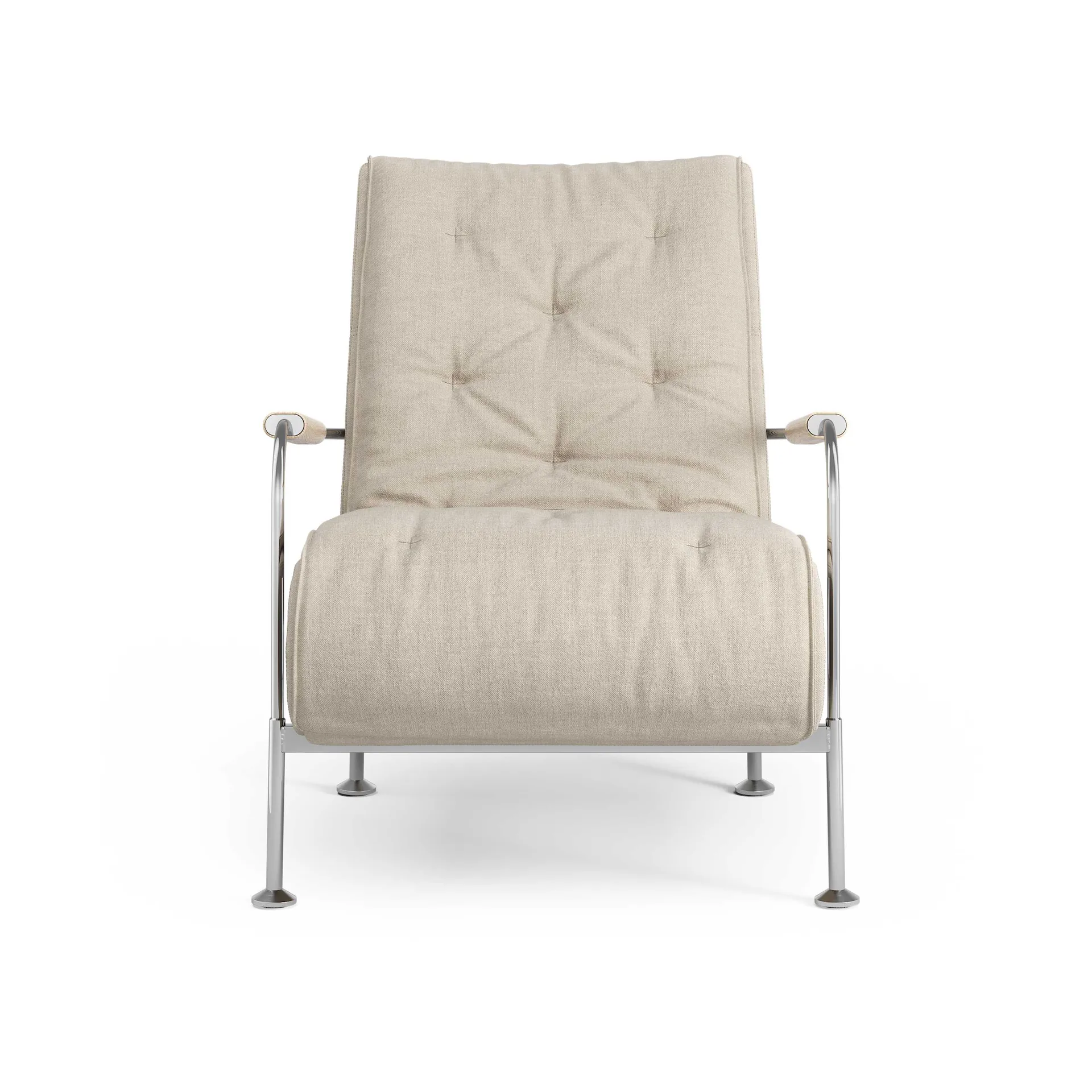 Serpentine armchair, Fabric Romo Linara Rye-chrome Swedese