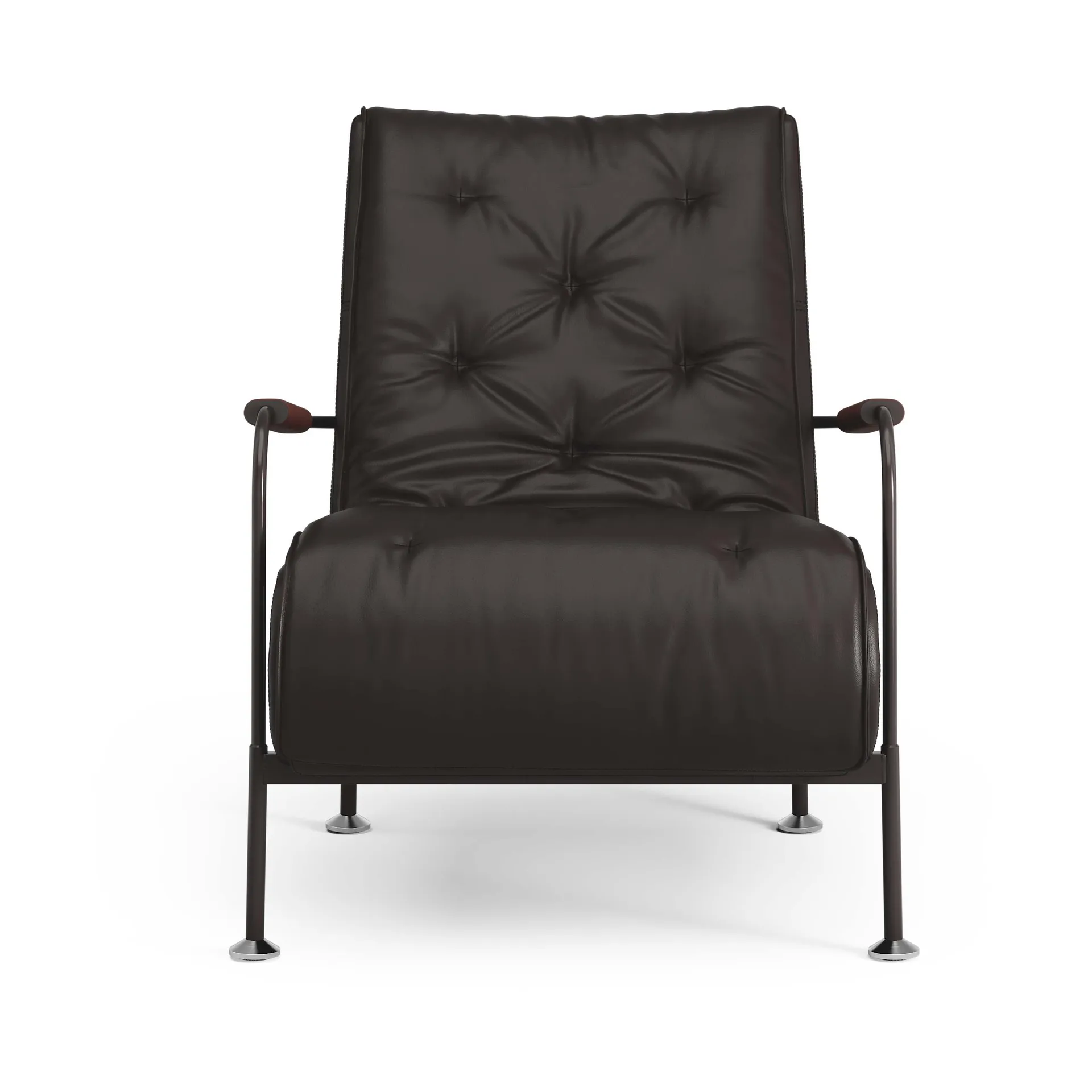 Serpentine armchair, Leather Elmo Soft Dark brown–Tärnsjö Tobacco Swedese