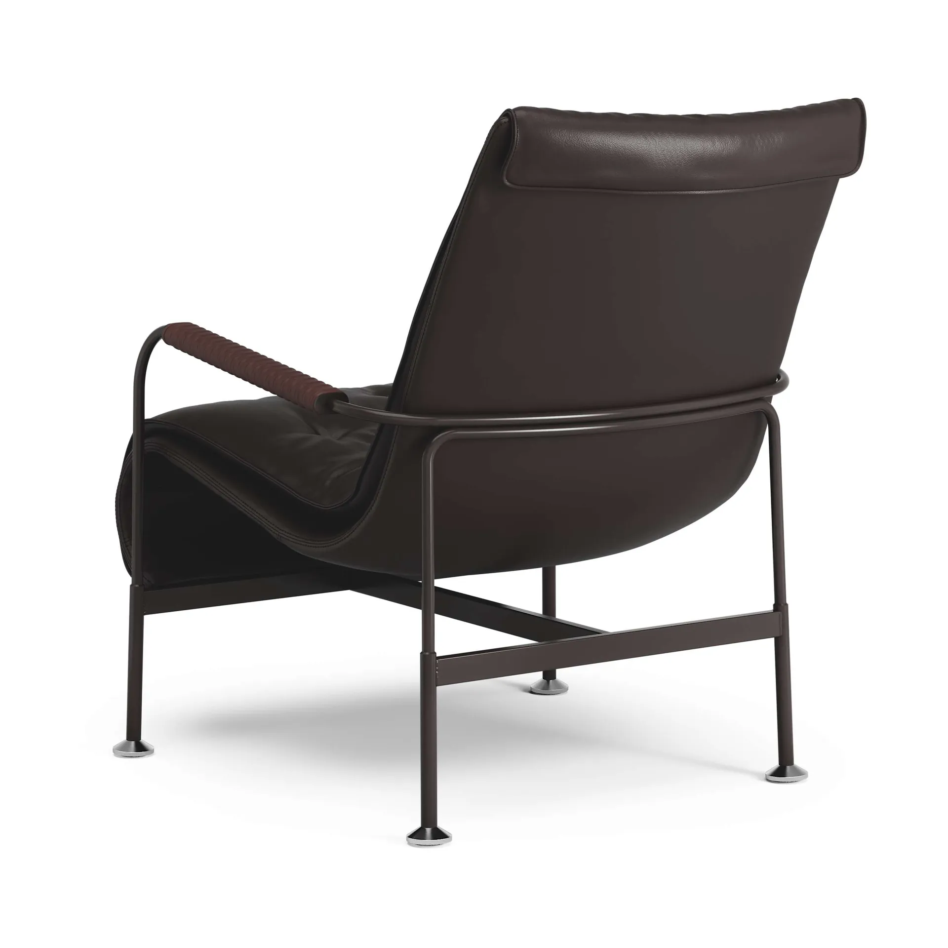 Serpentine armchair, Leather Elmo Soft Dark brown–Tärnsjö Tobacco Swedese