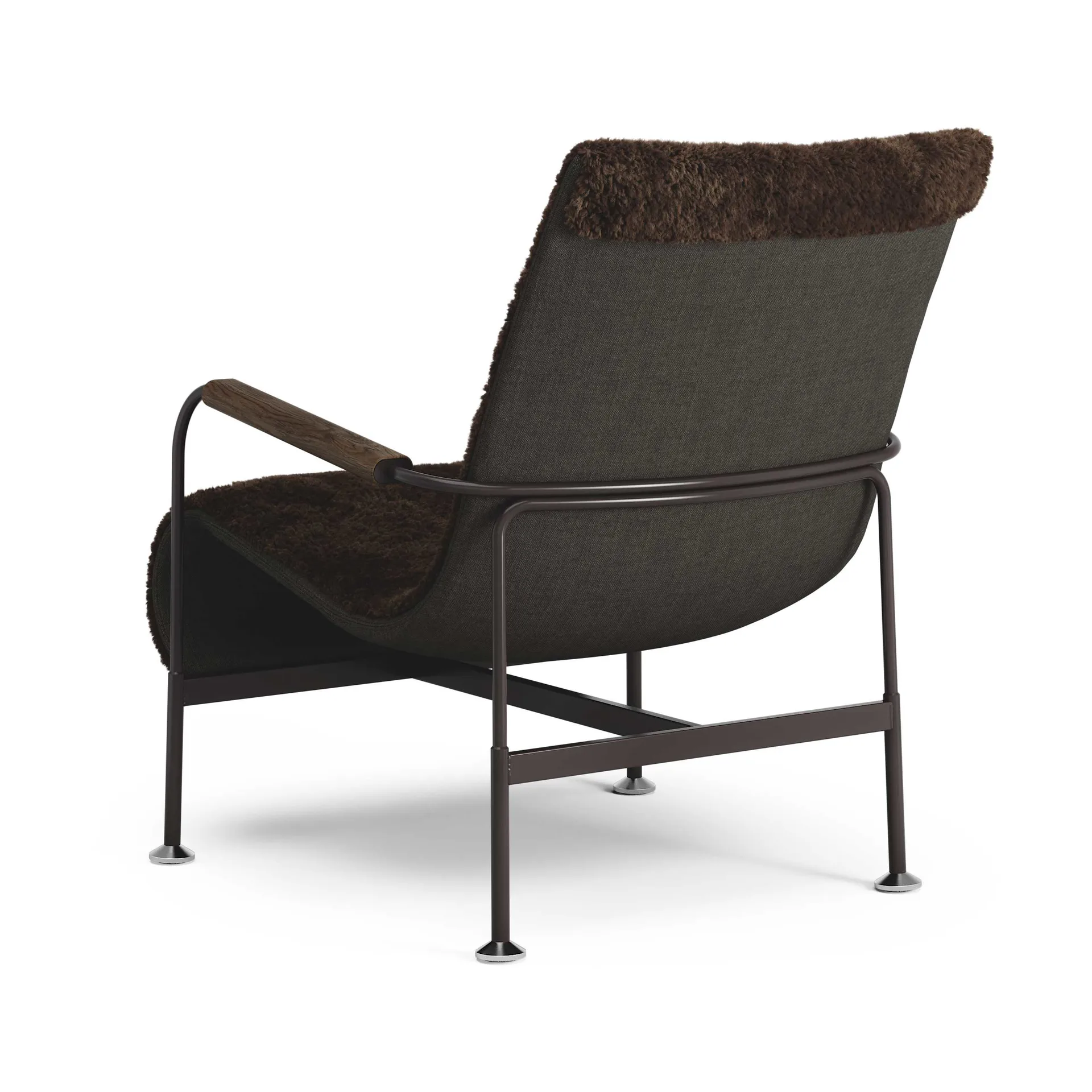 Serpentine armchair, Sheepskin Espresso dark brown Swedese
