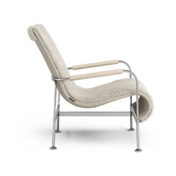 Serpentine armchair - Sheepskin Moonlight-chrome - Swedese