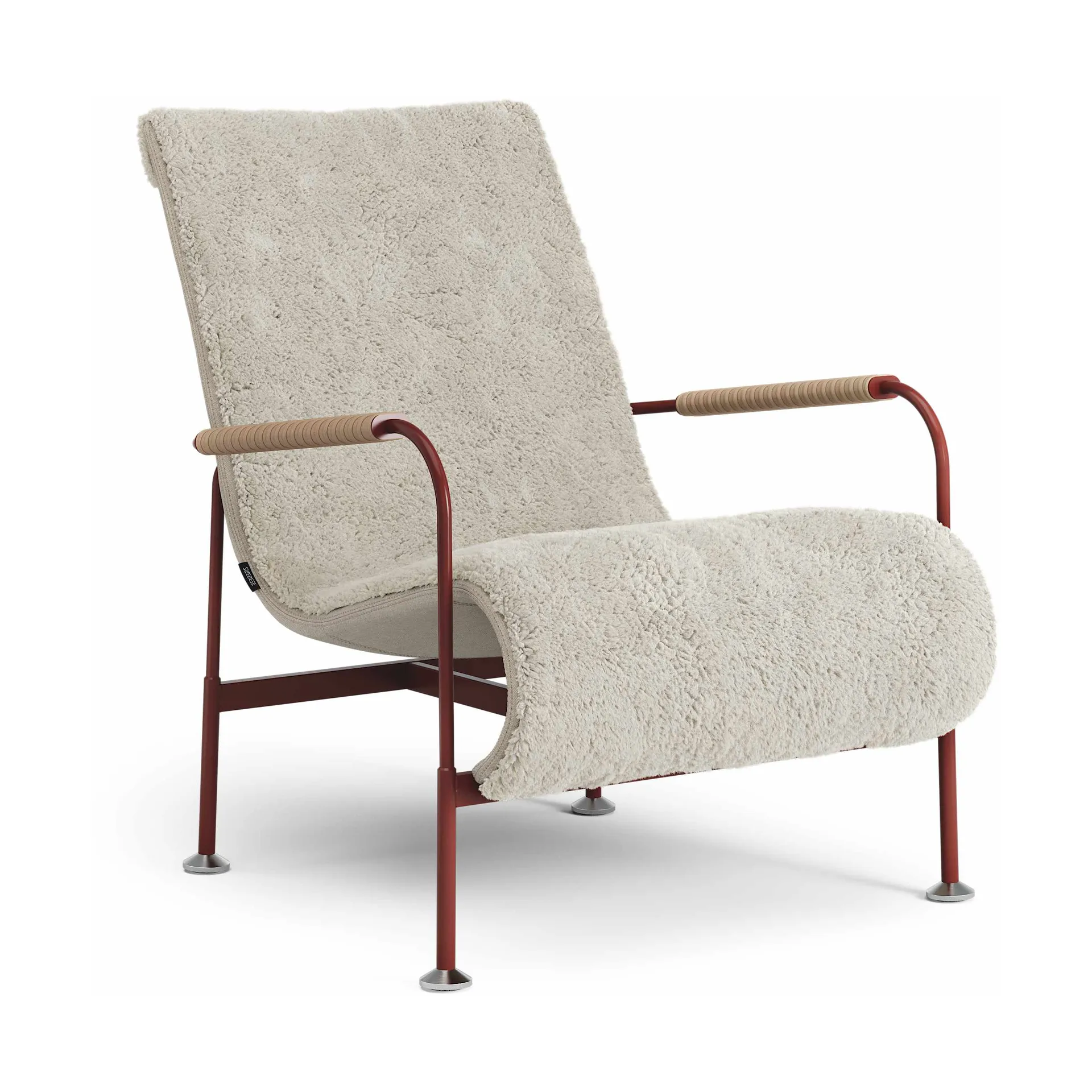 Serpentine armchair, Sheepskin Moonlight-red-tärnsjö Nature Swedese