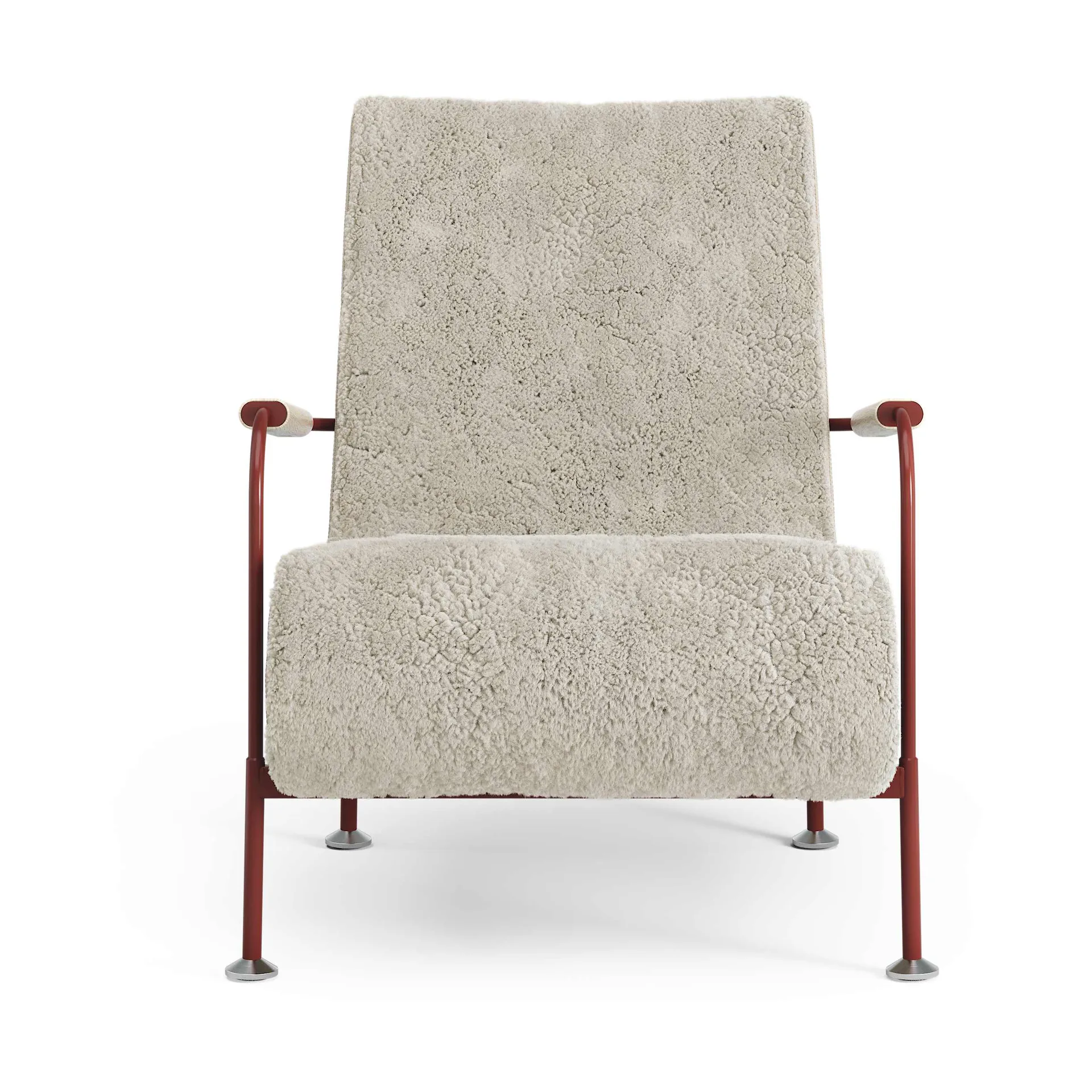 Serpentine armchair, Sheepskin Moonlight-red Swedese