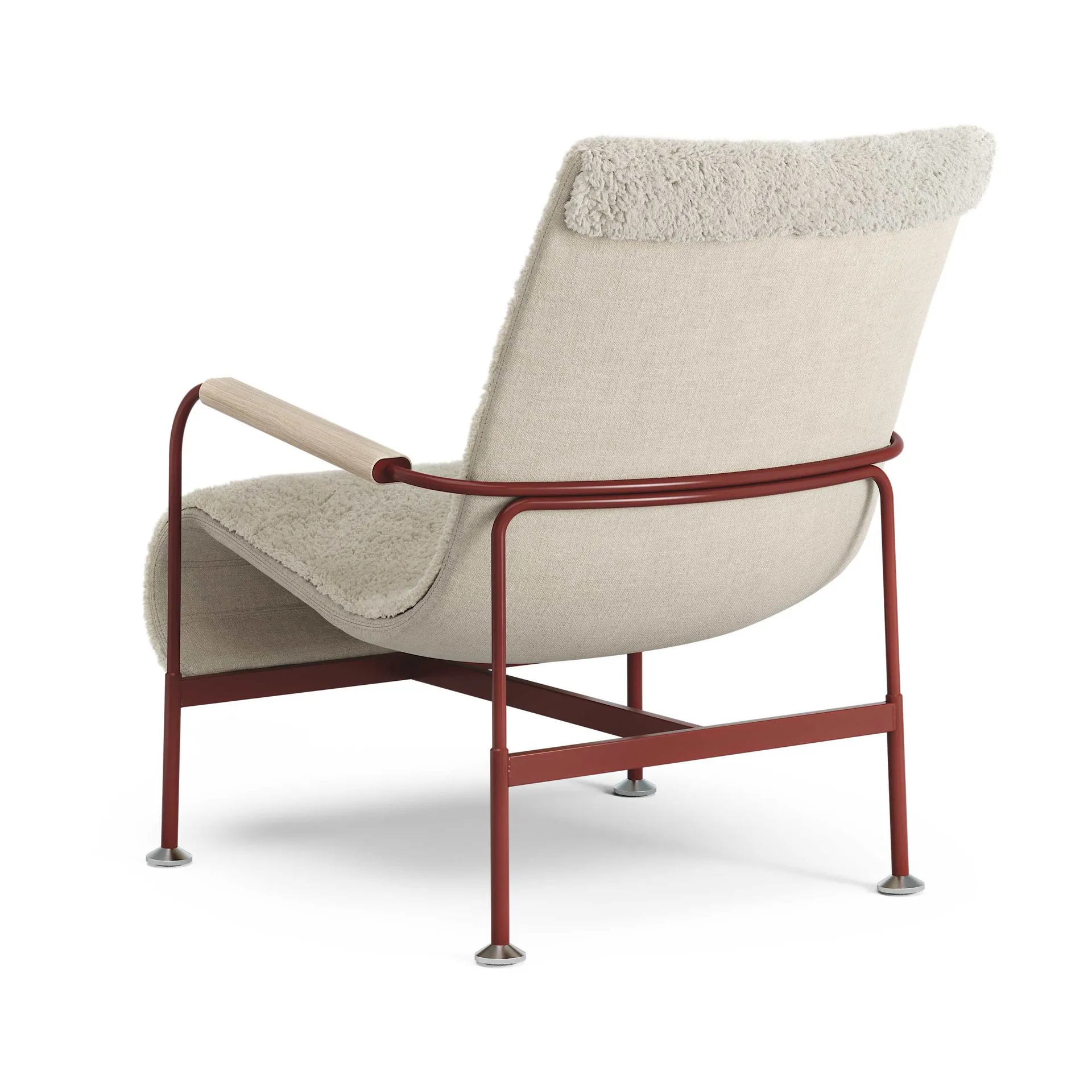 Serpentine armchair, Sheepskin Moonlight-red Swedese