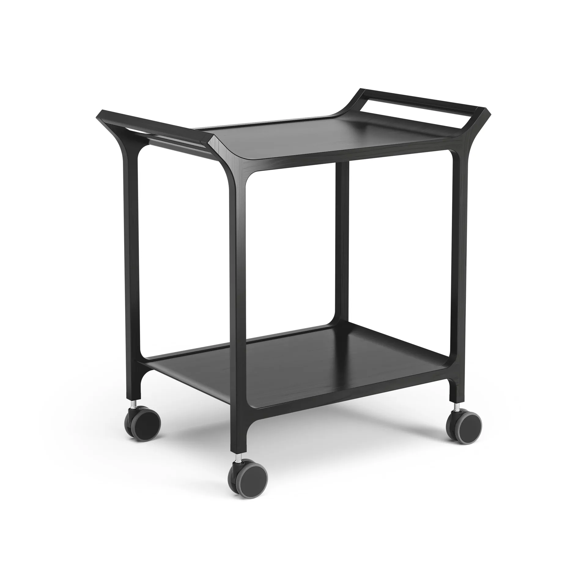 Teatime serving trolley, Ash black glazed Swedese