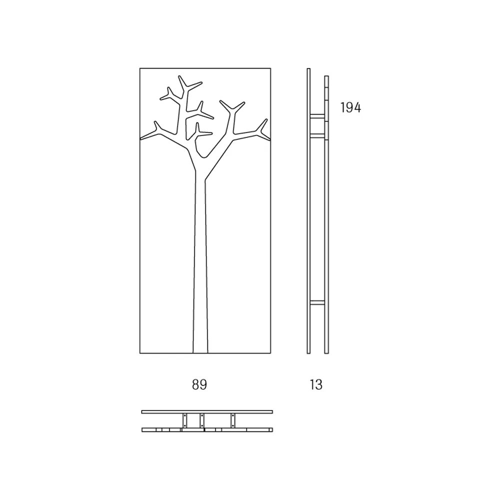 Tree Rock wall hanger, Oak clear lacquer Swedese