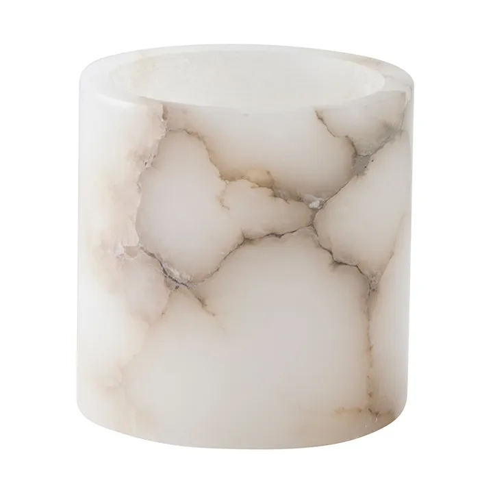 Alabaster candle holder - White-beige, S 10 cm - Tell Me More