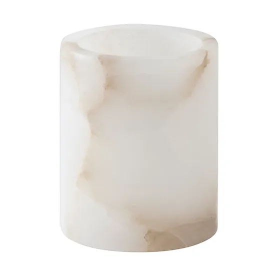 Alabaster candle holder, White-beige, XS 7.5 cm Tell Me More
