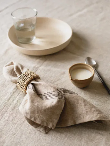 Livia linen napkin 45x45 cm - Beige - Tell Me More