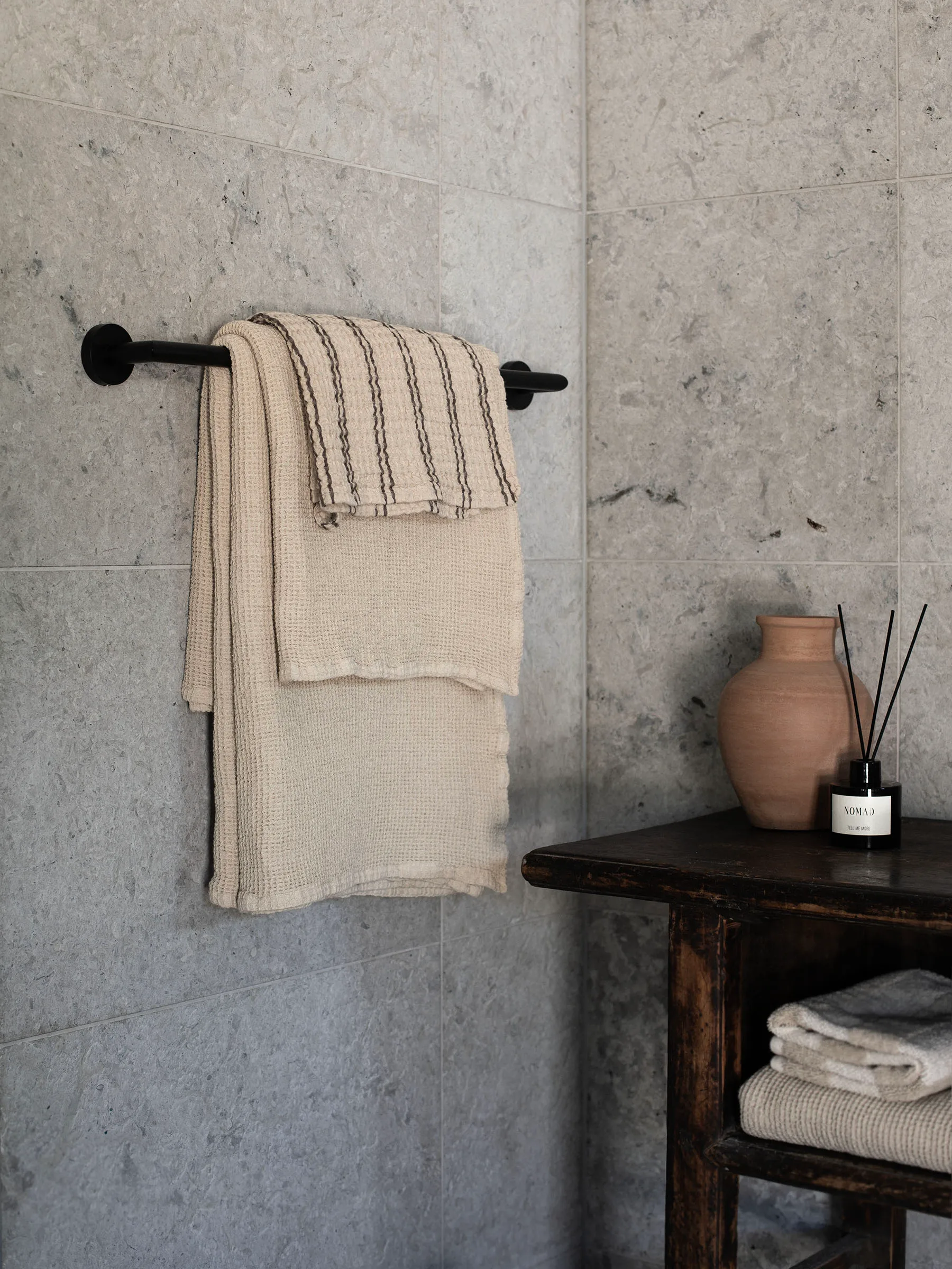 Nella bath towel 100x150 cm, Beige Tell Me More