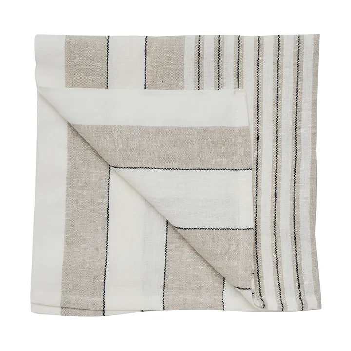 Noah linen napkin 50x50 cm - Beige stripe - Tell Me More