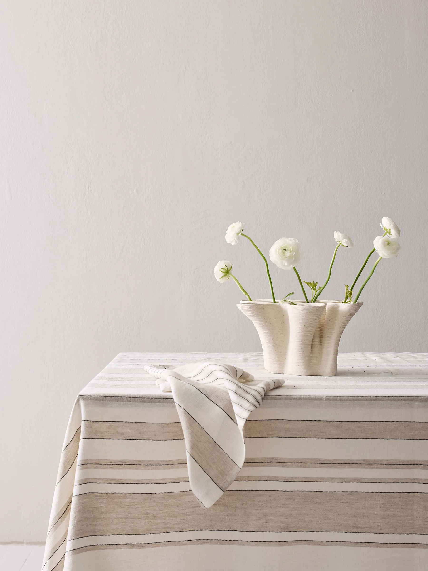 Noah tablecloth, Beige stripe, 145x330 cm Tell Me More