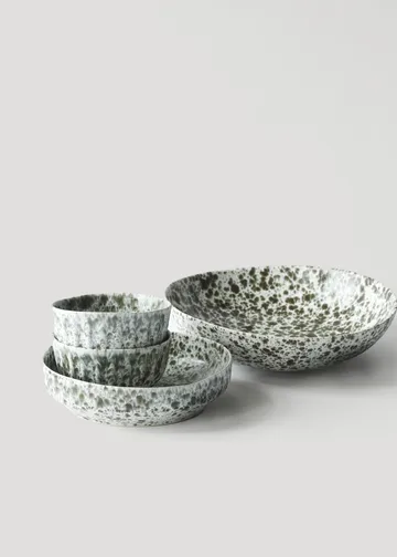 Rivoli serving bowl Ø22.5 cm - Green splatter - Tell Me More
