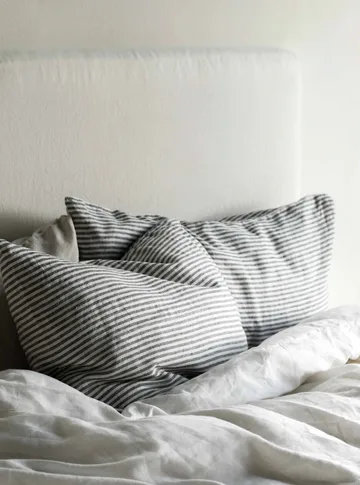 Stonewashed linen pillowcase 50x60 cm 2-pack - Grey-white - Tell Me More