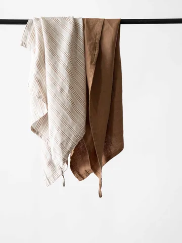 Tell me more kitchen towel linen 50x70 cm - Hazelnut - Tell Me More